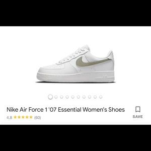 Nike woman’s Air Force one with pale green stripe